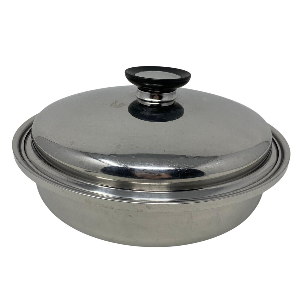 Homemakers Guild Skillet 11" Silver Stainless Steel Tri-Ply USA Made – No Handle
